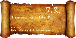 Thomasz Kristóf névjegykártya
