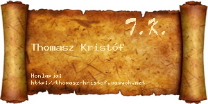 Thomasz Kristóf névjegykártya